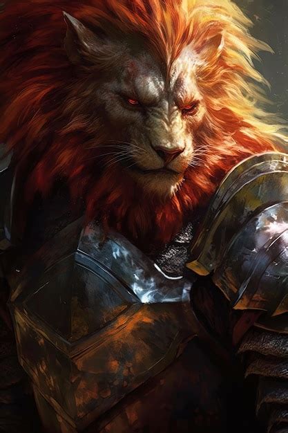 Premium AI Image | The lion king is a fantasy fantasy artwork.