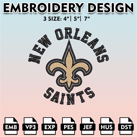 New Orleans Saints Embroidery Files, NFL Logo Embroidery Des - Inspire ...