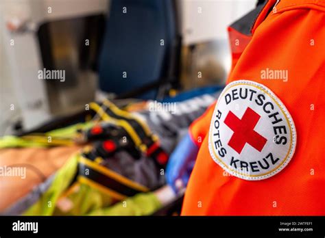 Schwabmünchen Bavaria Germany March 17 2024 Paramedics from the