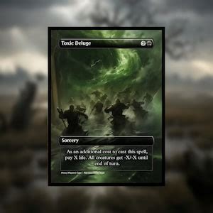 Toxic Deluge Proxy Clear Frame Custom Art Game Cards For Commander Mtg