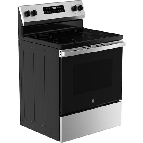 Ge 30 In Glass Top 4 Burners 53 Cu Ft Self And Steam Cleaning Freestanding Smart Electric Range