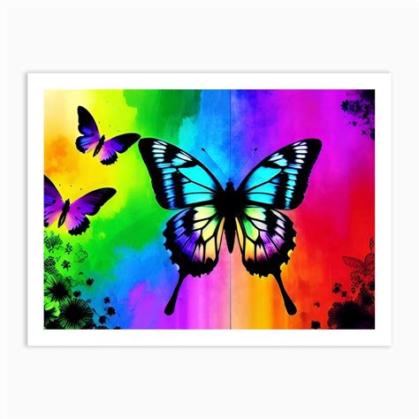 Rainbow Butterflies Art Print By Noctarian Fy