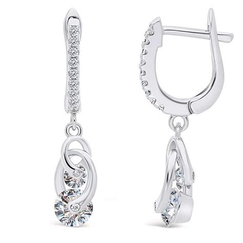 Boucles D Oreilles Pendantes Argent Oxydes De Zirconium