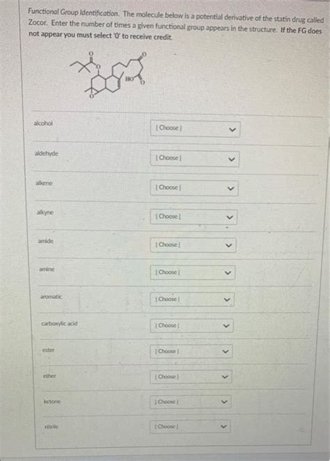 Solved Functional Group Identification The Molecule Below