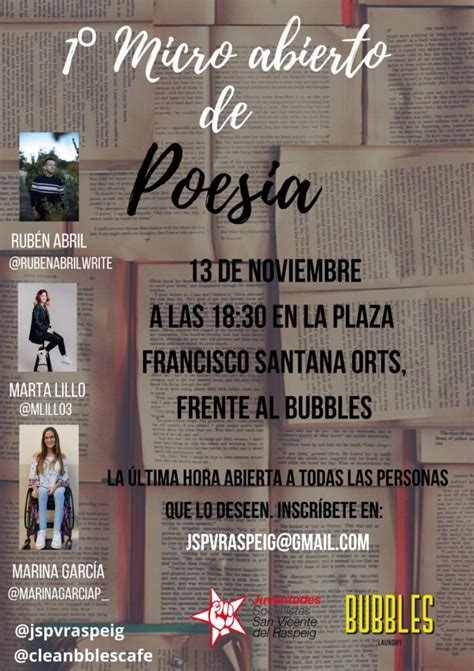 Juventudes Socialistas organiza su primer Micro Abierto de Poesía