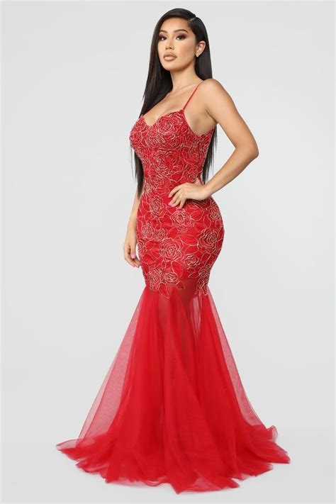 At Last Gown Red In 2020 Fashion Nova Prom Dresses Mini Dress With Sleeves Gowns