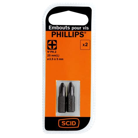 Embout De Vissage 25 Mm Phillips S2 SCID PH2 Vendu Par 2 De Embout