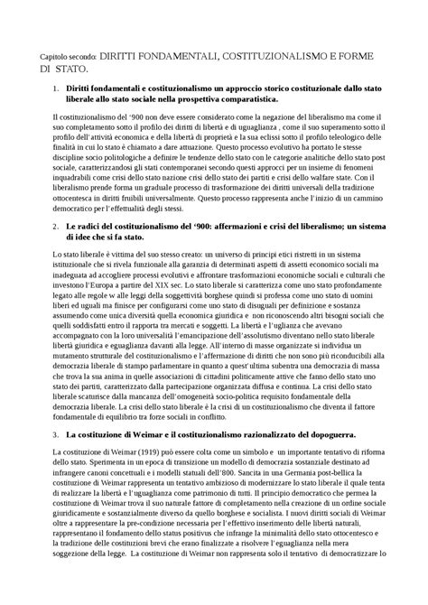 Appunti Di Diritto Costituzionale Italiano E Comparato Diritti