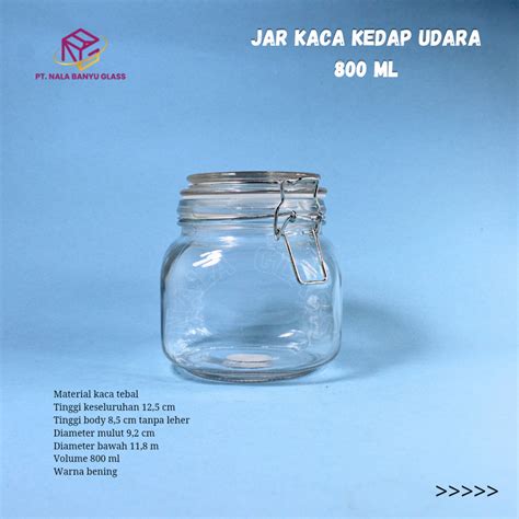 Jual JKKDU800 Jar Kaca Hermatico 800ml Toples Kaca Kedap Udara 800ml