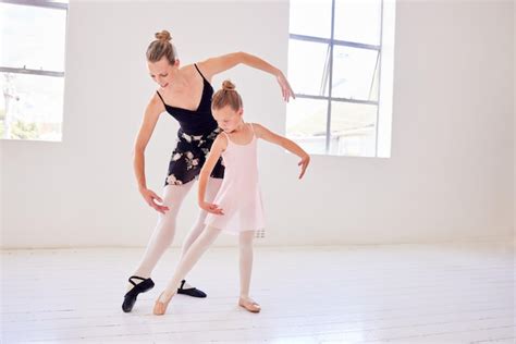 Premium Photo Ballet Elegance And Dancing Instructor Teaching A