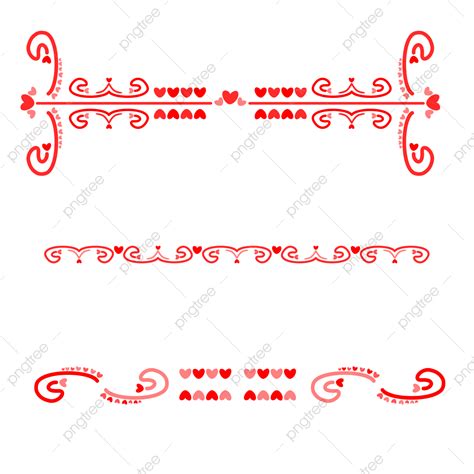 Heart Dividing Line White Transparent Heart Border Dividing Line