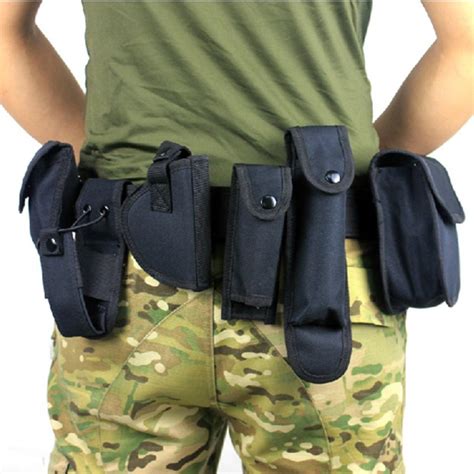 Tactical Belt With 9 Pouches Outdoor Utility Kit - GhillieSuitShop ...