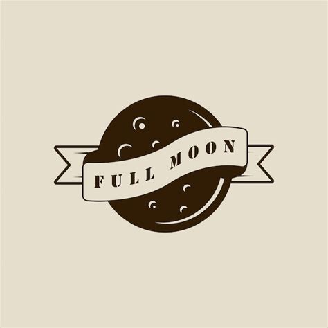 Premium Vector Full Moon Logo Vector Vintage Illustration Template