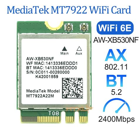 MediaTek Wi Fi 6E MT7922 Wireless LAN Card 2 4G 5G 802 11AX Wifi