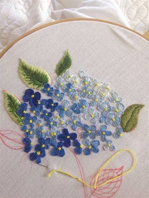 Hydrangea Embroidery Ribbon Embroidery Embroidery Flowers