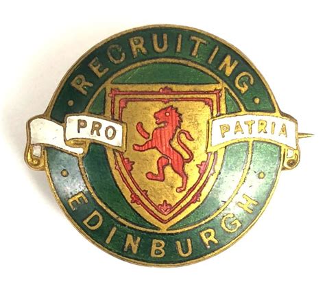 Sally Bosleys Badge Shop Ww1 Recruiting Staff Edinburgh Badge