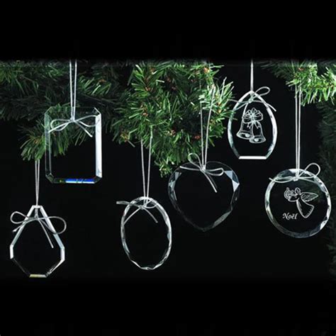 Engraved K Crystal Blank Hanging Ornaments Oval Clear Glass Ornament