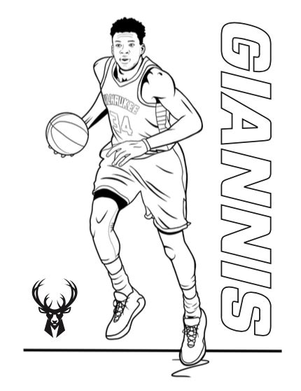 Milwaukee Bucks Coloring Pages Coloring Home