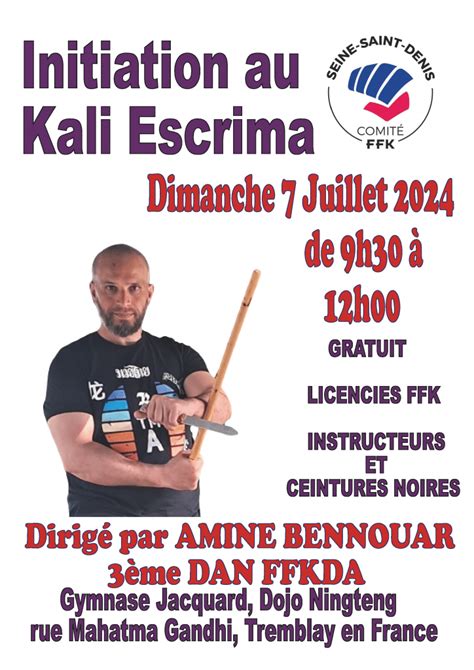 STAGE INITIATION AU KALI ESCRIMA DIMANCHE 7 juillet 2024 Comité