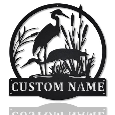 Custom Herons Bird Metal Sign Art Custom Herons Bird Metal Etsy