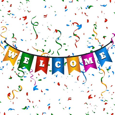 Premium Vector | Colorful welcome banner in celebration style