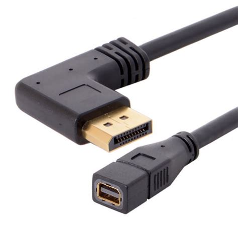 CY Right Angled DP DisplayPort 90 Degree to Mini DP DisplayPort Female ...