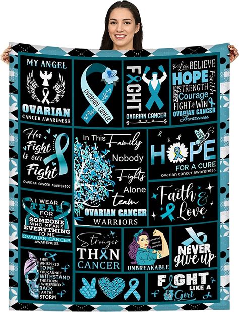 Ovarian Cancer Ts For Women Ovarian Cancer Awareness Throw Blanket