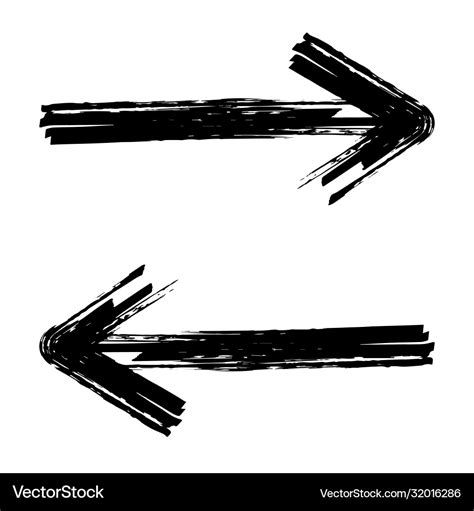 Hand Drawn Brush Arrow Royalty Free Vector Image