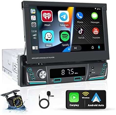 Hikity 1 Din Autoradio Bluetooth Mit 7 Zoll Manuelles Ausfahrbarem