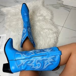 Cowboy Western Boots Blue - Etsy