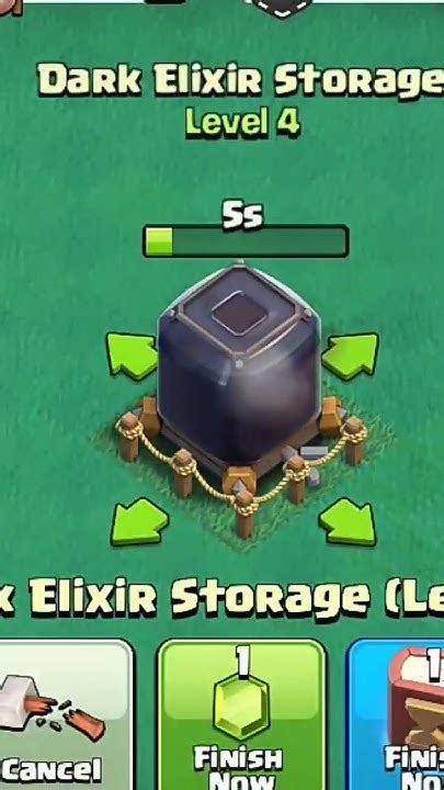 Elixir Storage Level 1 To Max Level Clash Of Clans Shorts Youtube