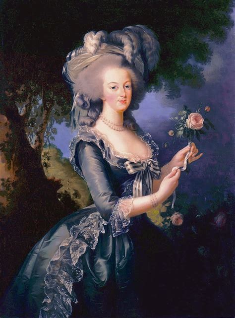 1783 Marie Antoinette Holding A Rose By Élisabeth Louise Vigée Lebrun