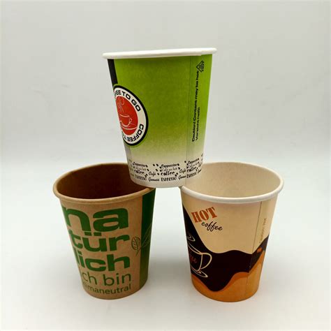 Disposable Biodegradable Paper Coffee Cup China Logo Printed