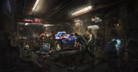 80s Cyberpunk Garage by me : DigitalArt