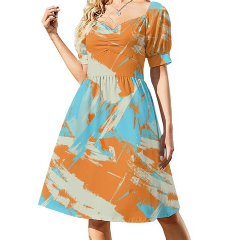 Miami Vice Dolphin Orange Crush Sleeveless Dress Bride dresses women