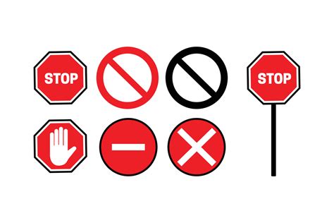 Stop Sign set in vector 11279081 Vector Art at Vecteezy