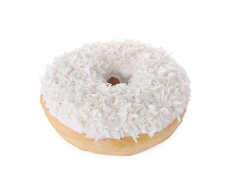 Un Bonito Donut Acristalado Con Cocoteros Aislados En Blanco Foto De