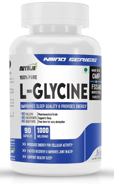 Buy L Glycine 1000mg Capsules In India 1000mg Per Serving Glycine