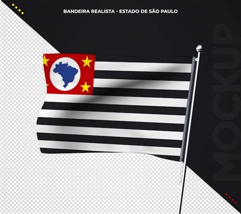 Free PSD | Realistic 3d state flag of sao paulo brazil