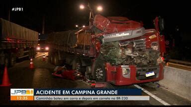 JPB1 Caminhão bate em carro e depois em carreta na BR 230 sentido