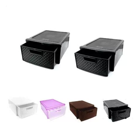 Kit 2 Gaveteiro Modular Decoração Rattan Empilhável Nitron