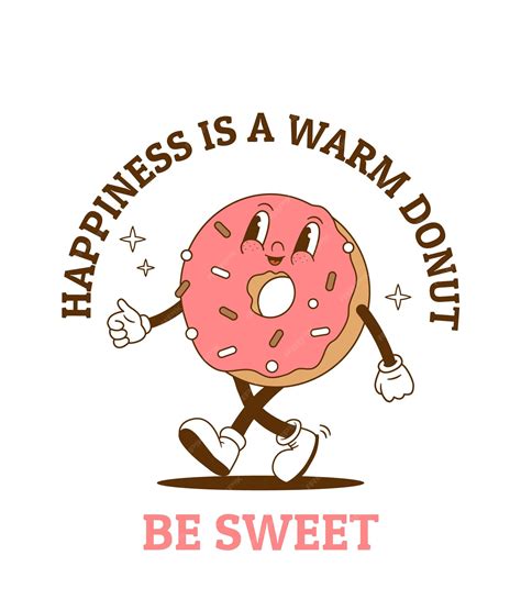 Premium Vector | Retro cartoon donut character vector illustration