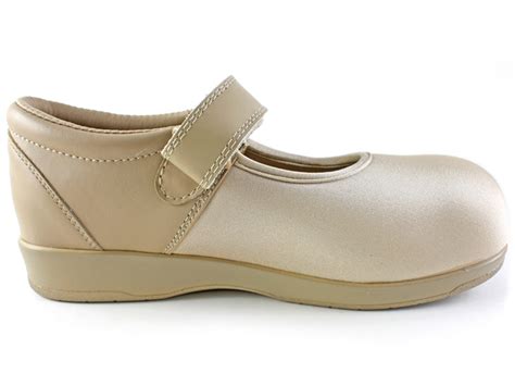 Pedors Mary Jane Orthopedic Stretch Diabetic Shoes | Black and Beige