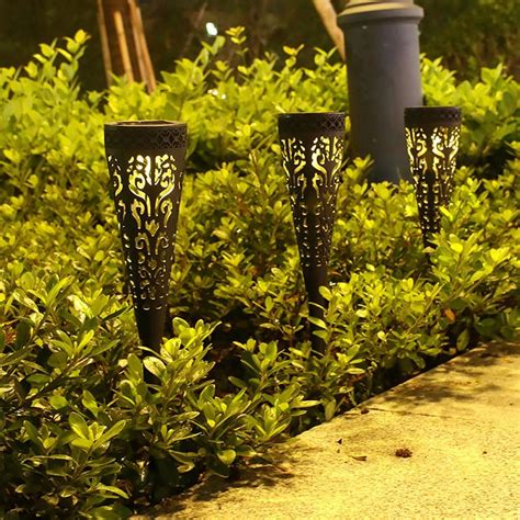 4 Pack Solar Lights for Outdoor Garden Path Patio Solar Garden Lights ...