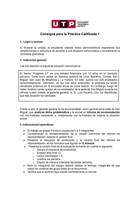 GC N04I Consigna PC 1 21C2A Consigna para la Práctica Calificada 1