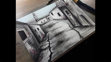 Aprende A Dibujar Este Sencillo Paisaje Al Carboncillo Paso A Paso