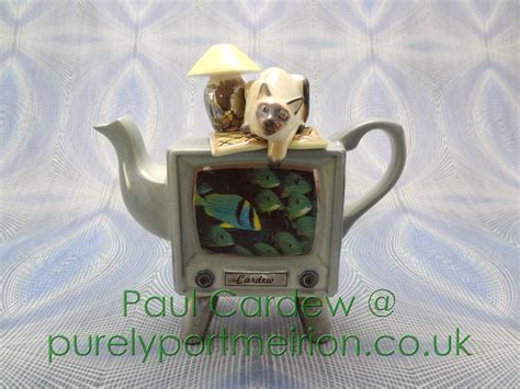 Paul Cardew Design Siamese Cat Television Teapot SiameseCat Tea Pots