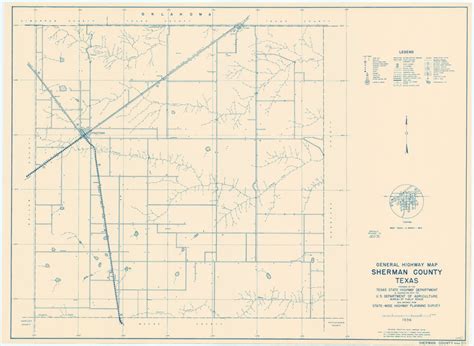 Sherman County Texas Historical Map 1936 – Texas Map Store