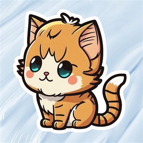 Chibi Ginger Cat VINYL STICKER Laptop Funny Car Sticker - Etsy