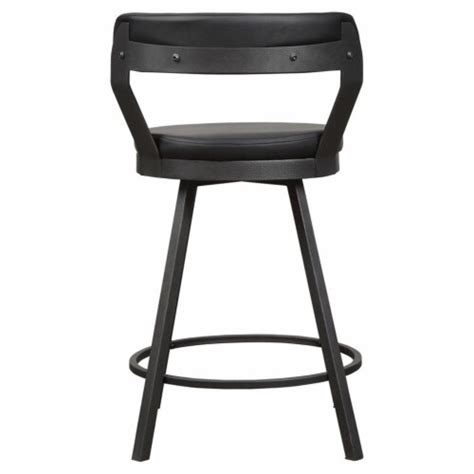 Lexicon Appert Metal Counter Height Swivel Stools In Dark Gray Black